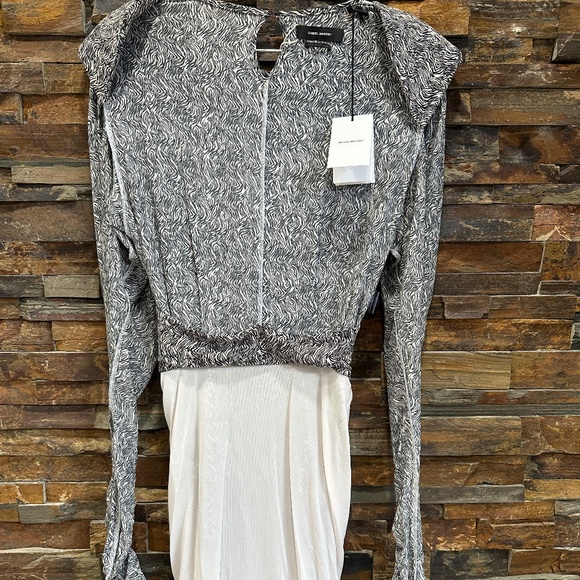 ISABEL MARANT Wrap-Effect Printed Mini Dress Size 38 - Picture 13 of 16